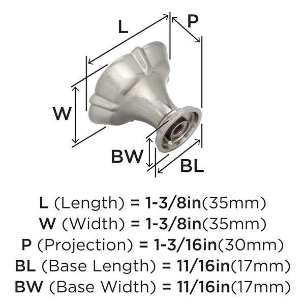 Grace Revitalize 35mm Floral Knob - Satin Nickel