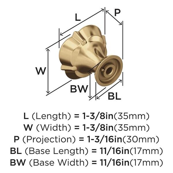 Grace Revitalize 44mm Floral Knob - Champagne Bronze