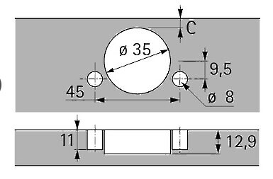 Hettich 165Âº Zero Protrusion **SELF** Close - Dowel - Blum Pattern