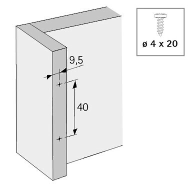 Hettich Face Frame Mounting Plate 0MM - Screw On