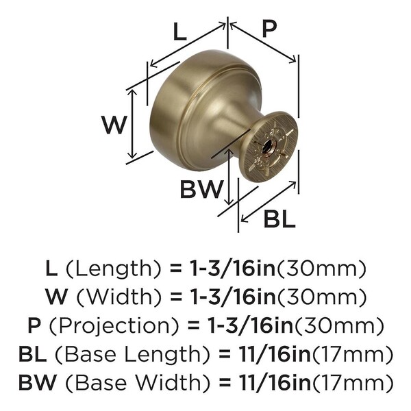 Highland Ridge 1-3/16" Round Knob Golden Champagne