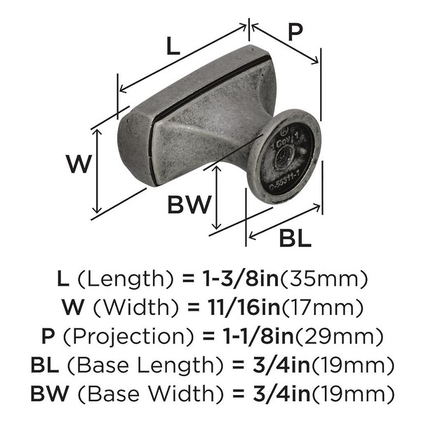 Highland Ridge 1-3/8" Knob - Antique Pewter