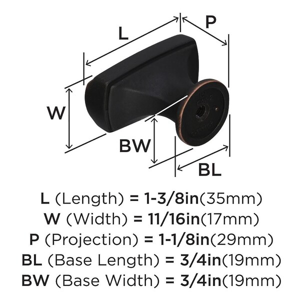 Highland Ridge 1-3/8" Knob Dark Oiled Bronze