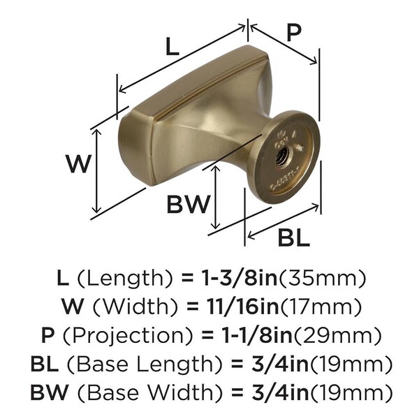 Highland Ridge 1-3/8" T-Knob Golden Champagne