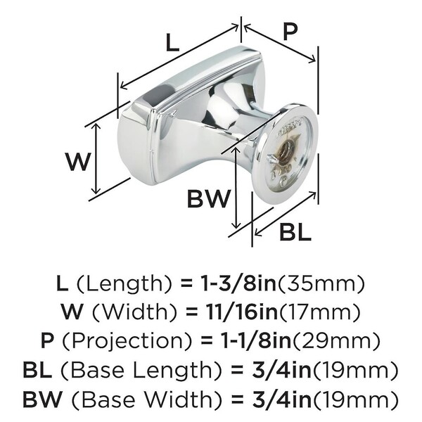 Highland Ridge 1-3/8" T-Knob Polished Chrome
