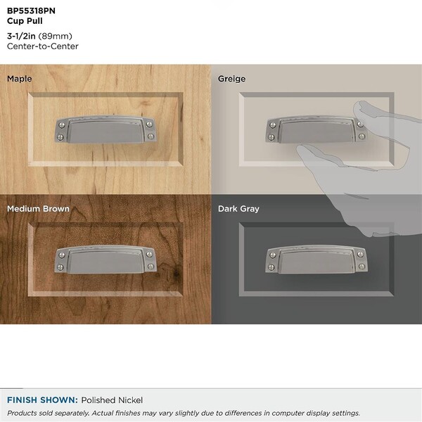 Highland Ridge 3-1/2" CC Cup Pull Polished Nickel