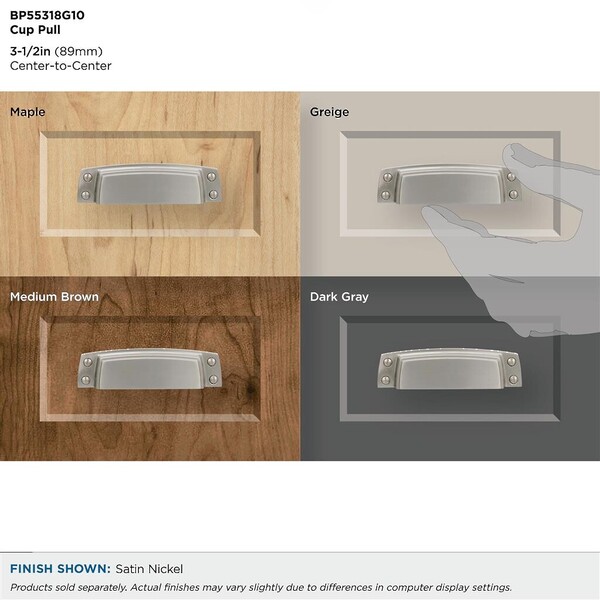 Highland Ridge 3-1/2" CC Cup Pull Satin Nickel