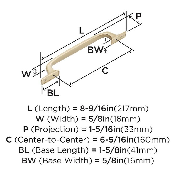 Highland Ridge Pull 160mm CC Champagne Bronze