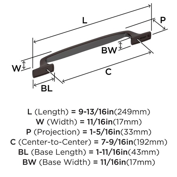 Highland Ridge Pull 192mm CC Dark Oiled Bronze