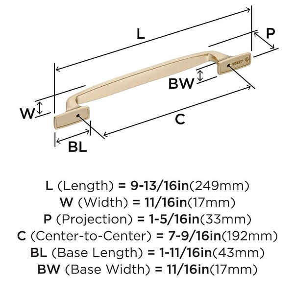 Highland Ridge Pull 192mm CC Golden Champagne