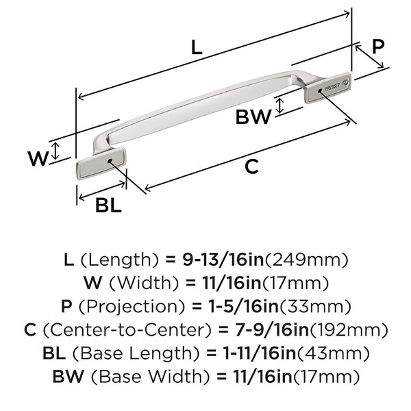Highland Ridge Pull 192mm CC Polished Nickel