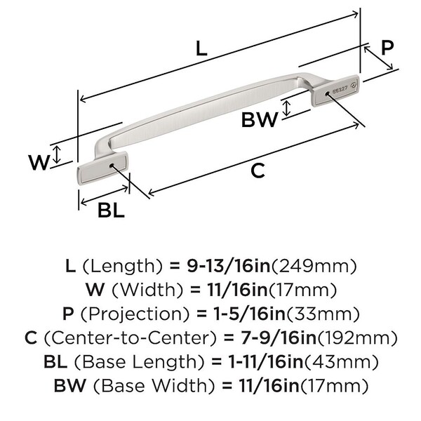 Highland Ridge Pull 192mm CC Satin Nickel