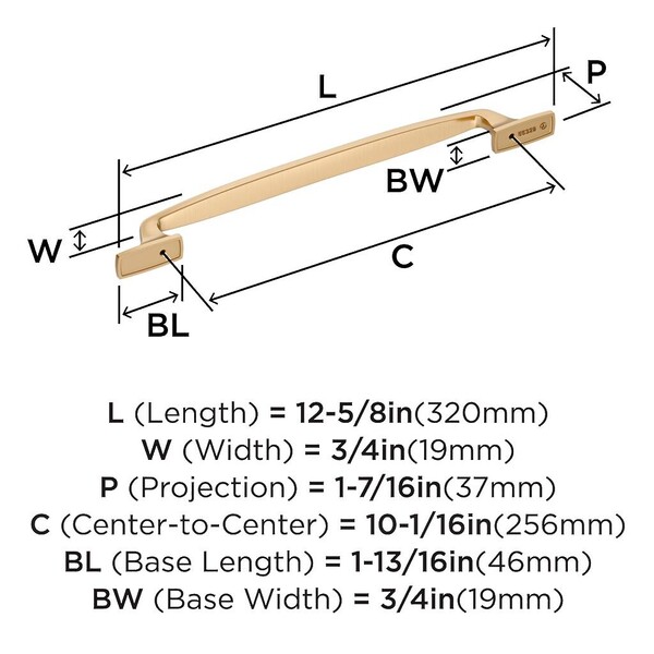 Highland Ridge Pull 256mm CC Champagne Bronze