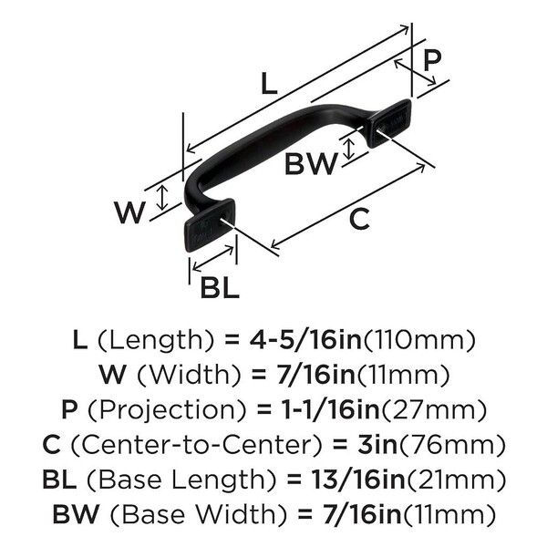Highland Ridge - Pull 76mm CC Black Bronze