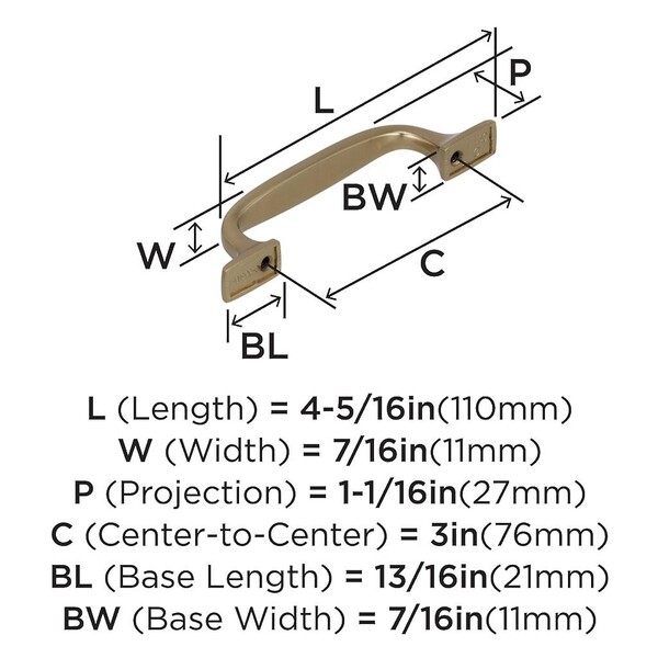 Highland Ridge - Pull 76mm CC Golden Champagne