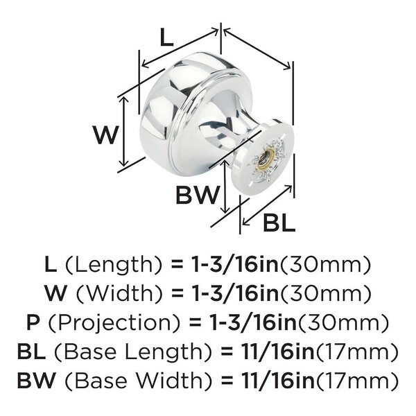 Highland Ridge Round Knob Polished Chrome