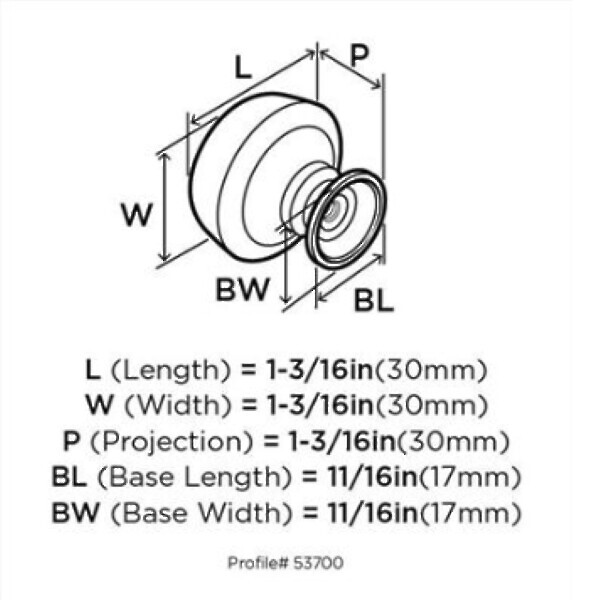 Kane 1-3/16" Diameter Knob Golden Champagne