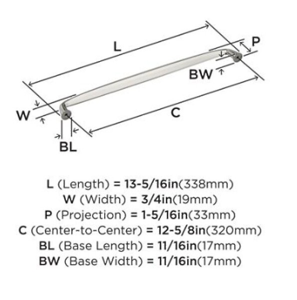 Kane Pull 320mm CC Polished Nickel