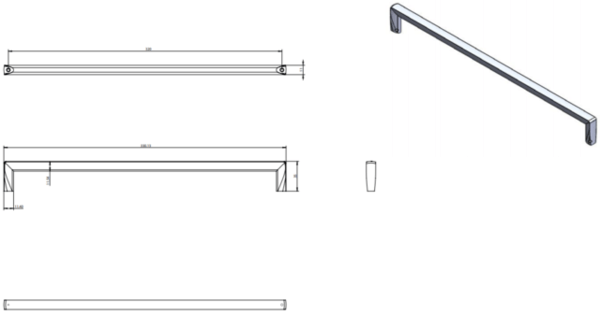 Metro - Pull 320mm CC Modern Bronze