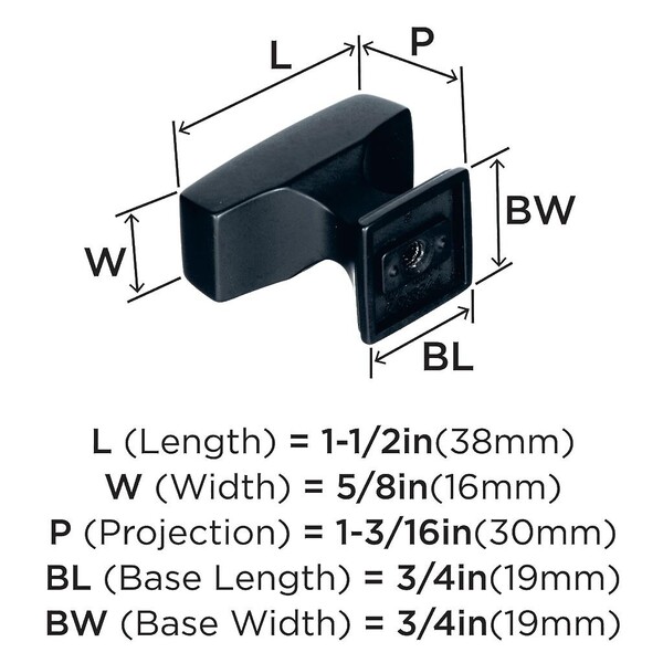 Mulholland 1-1/2" Length Knob Black Bronze