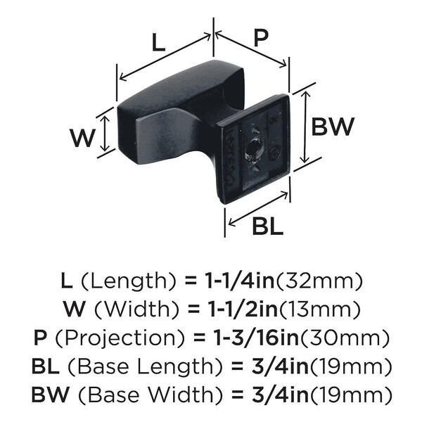 Mulholland 1-1/4" Length Knob Black Bronze
