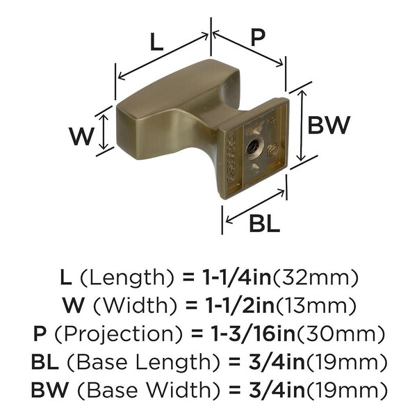 Mulholland 1-1/4" Length Knob Golden Champagne