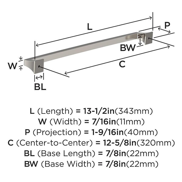 Mulholland Pull 320mm CC Polished Nickel