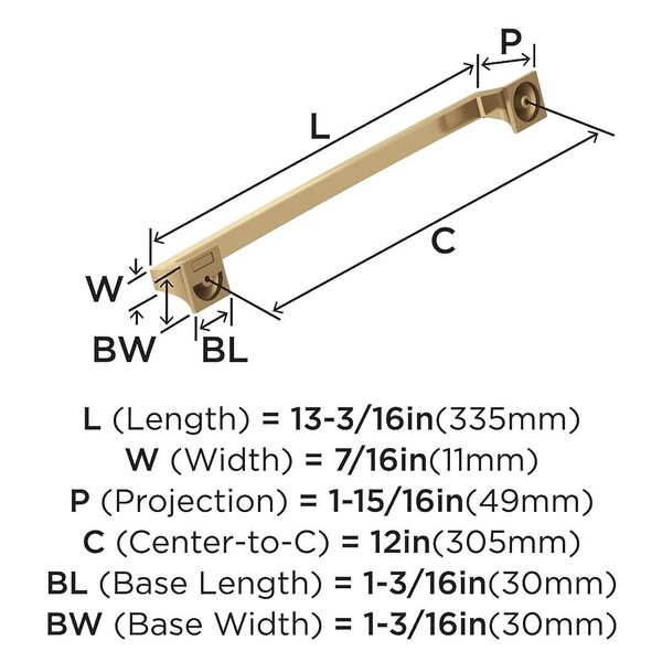 Mulholland 12 Inch Appliance Pull Champagne Bronze