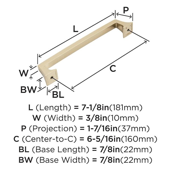 Mulholland Pull 160mm CC Champagne Bronze
