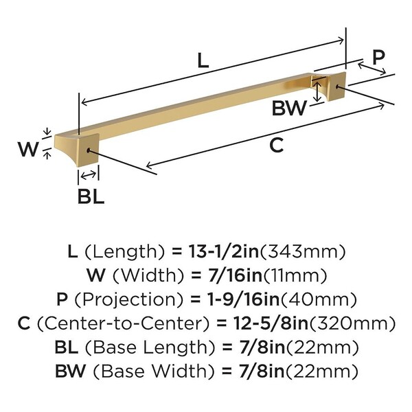 Mulholland Pull 320mm CC Champagne Bronze