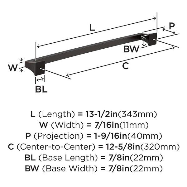 Mulholland Pull 320mm CC Oil-Rubbed Bronze