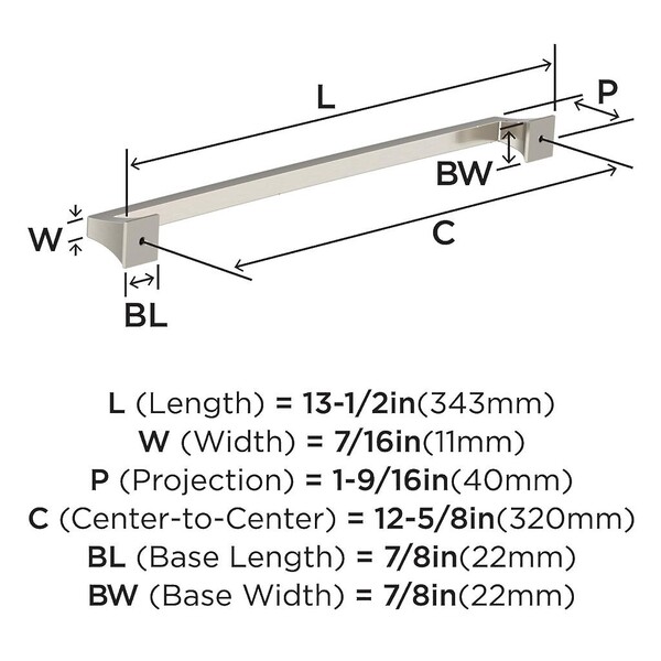 Mulholland Pull 320mm CC Satin Nickel