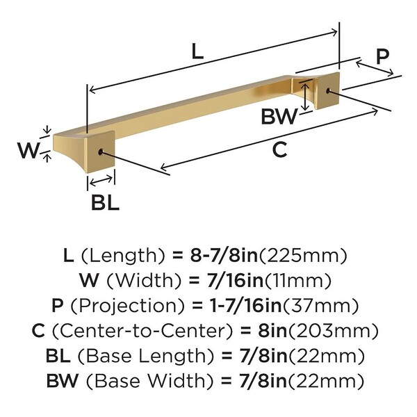 Mulholland Pull 8 Inch CC Champagne Bronze