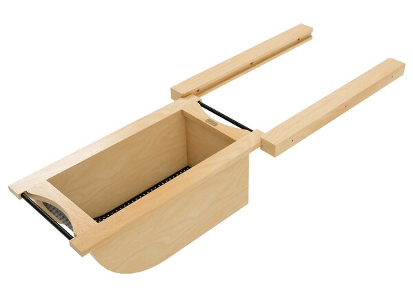 Natural Maple/Black Produce Basket for 15" Base Cabinets