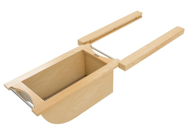 Natural Maple/Stainless-Steel Produce Basket for 15" Base Cabinets