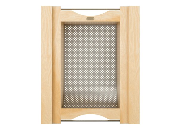 Natural Maple/Stainless-Steel Produce Basket for 18" Base Cabinets