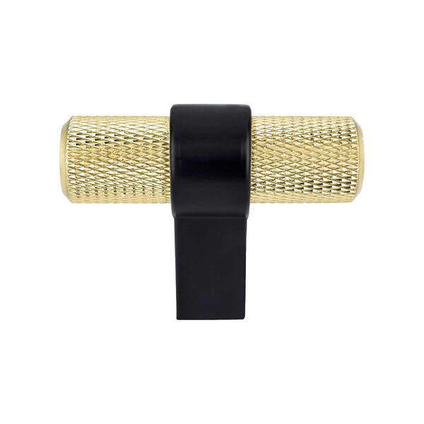 Radial Reign Knob 2in. Modern Brushed Gold/Matte Black