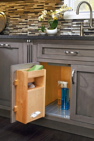 Rev-A-Shelf - 10-1/2" Maple Door Storage Plastic Bag Holder