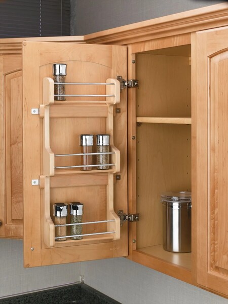 Rev-A-Shelf - 10-1/2" Maple Door Storage Spice Rack Wall Accessories