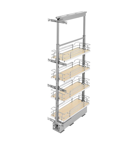 Rev-A-Shelf - 10" x 43-3/8" Maple/Chrome Pullout Solid Bottom