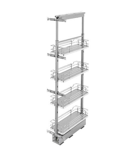 Rev-A-Shelf - 10" x 50-3/4" Gray/Chrome Pullout Solid Bottom