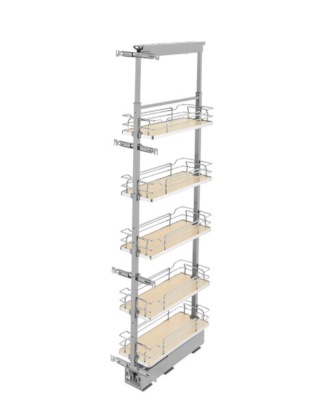 Rev-A-Shelf - 10" x 58-1/4" Maple/Chrome Pullout Solid Bottom