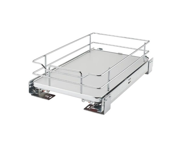 Rev-A-Shelf - 11-11/16" Gray Pullout Premiere Single Wire Solid Bottom Basket