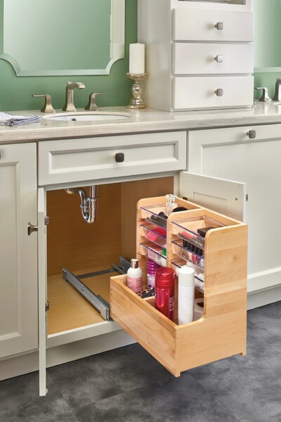 Rev-A-Shelf - 11-11/16" Maple Pullout L-Shape Reversible Organizer