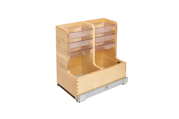 Rev-A-Shelf - 11-11/16" Maple Pullout L-Shape Reversible Organizer