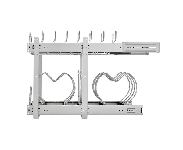 Rev-A-Shelf - 11-3/4" x 22" Base Cabinet Pullout 2 Tier Cookware Organizer with Soft-Close Slides