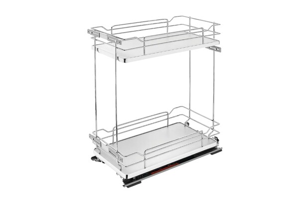 Rev-A-Shelf - 11" Gray Base Cabinet Pullout 2 Tier Organizer w/ Soft-Close