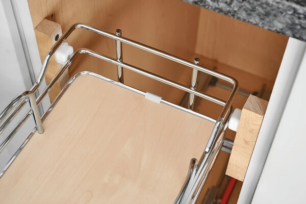 Rev-A-Shelf - 11" Maple Base Cabinet Pullout 2 Tier Organizer w/ Soft-Close
