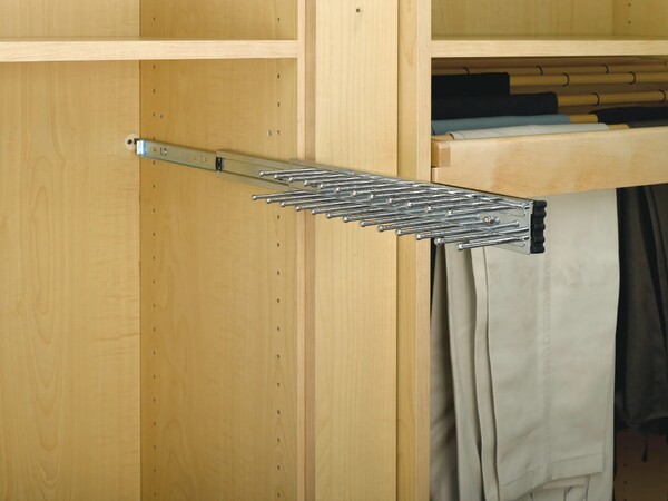 Rev-A-Shelf - 12" Chrome Tie Organizer Side Mount Pullout