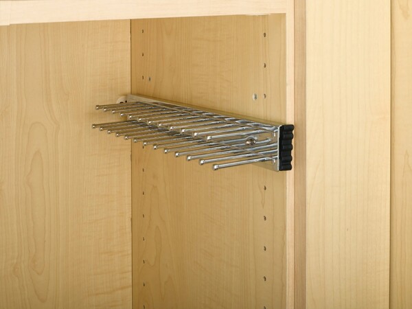 Rev-A-Shelf - 12" Chrome Tie Organizer Side Mount Pullout